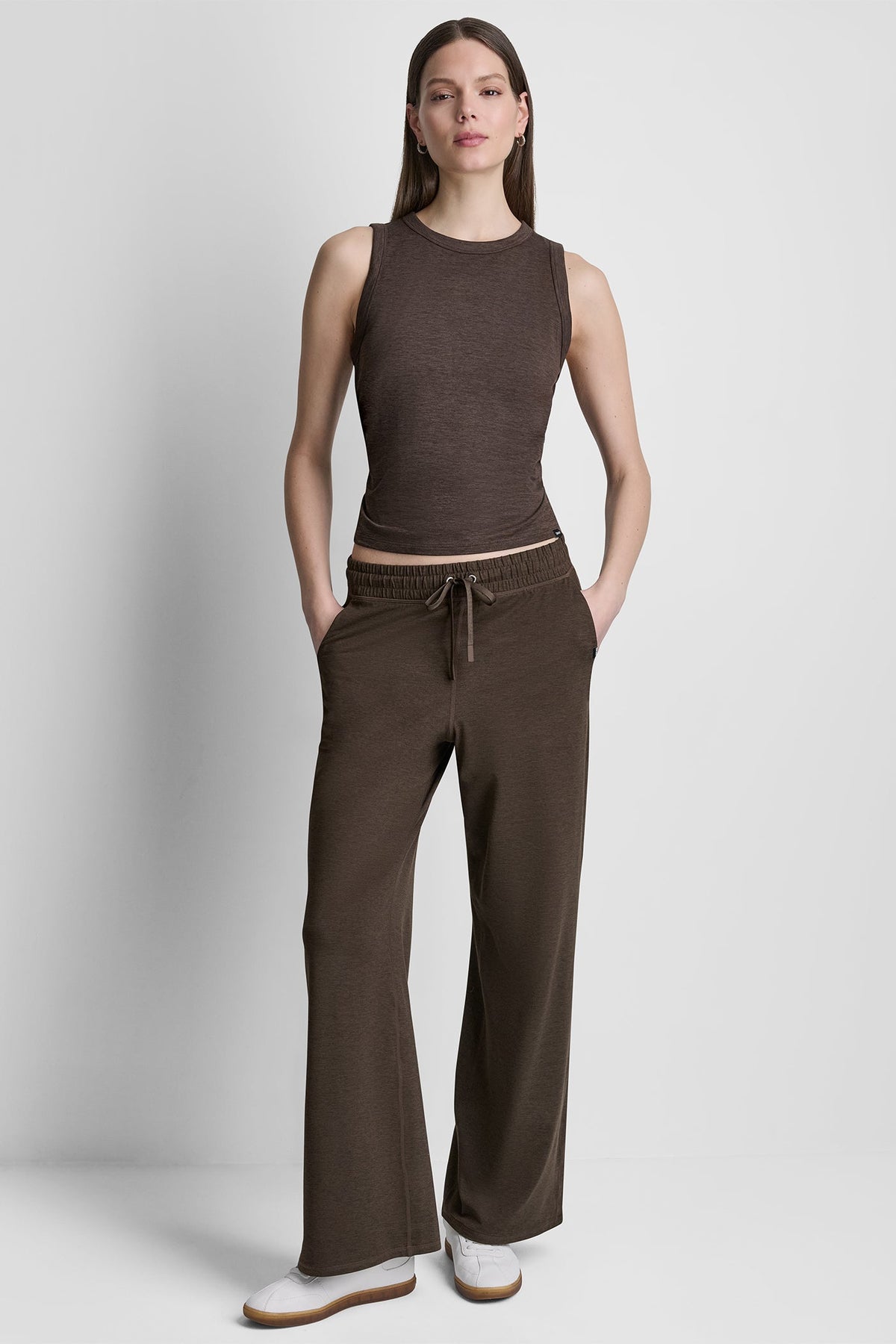 SPACEDYE TANK WITH RUCHING Mesa Rose Spacedye | DKNY