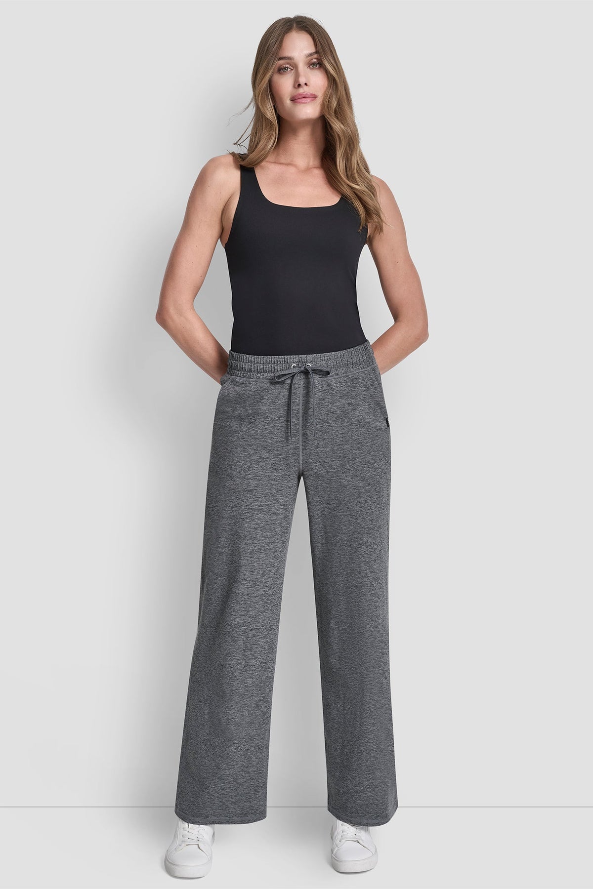 MID-RISE SPACEDYE WIDE-LEG PANT Mesa Rose Spacedye | DKNY
