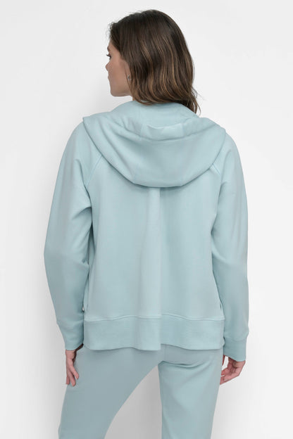 TWO-TONE LOGO DRAWSTRING HOODIE Pearl Grey Heather | DKNY