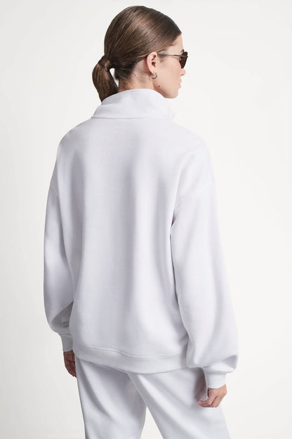 LOGO QUARTER-ZIP SWEATSHIRT White | DKNY