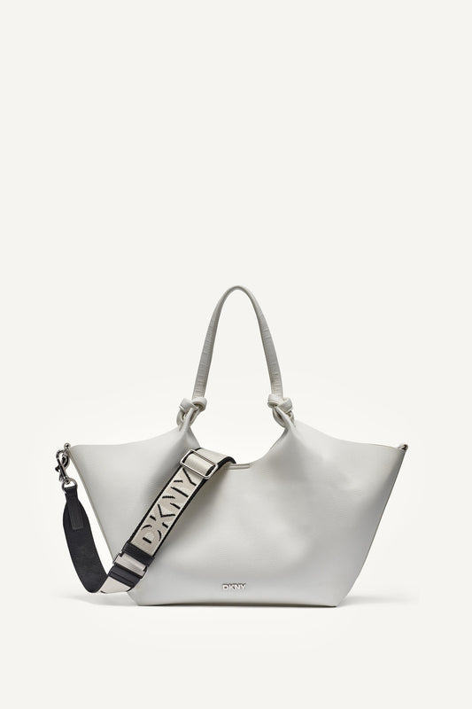 PAULA MEDIUM TOTE WITH LOGO STRAP Marshmallow | DKNY