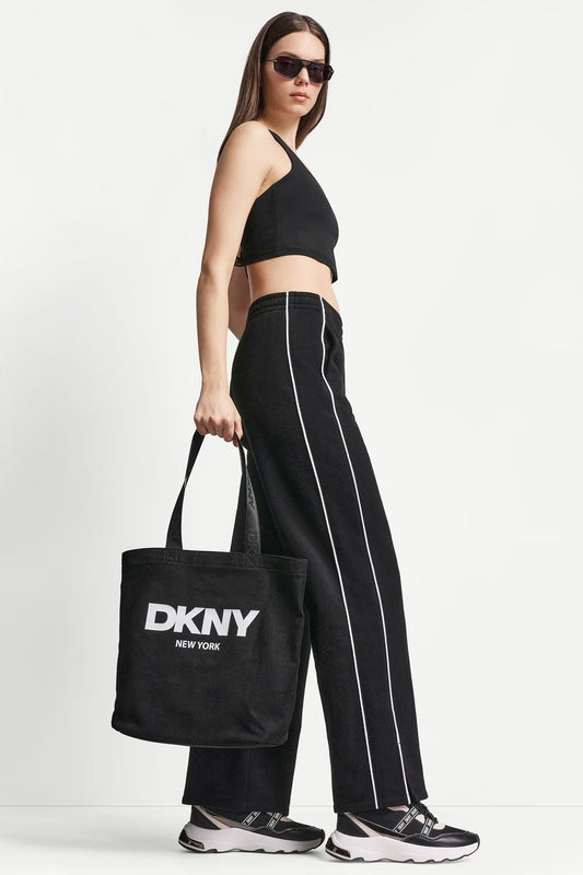 HIGH-RISE PIPED TRACK PANTS Sunkissed/White | DKNY