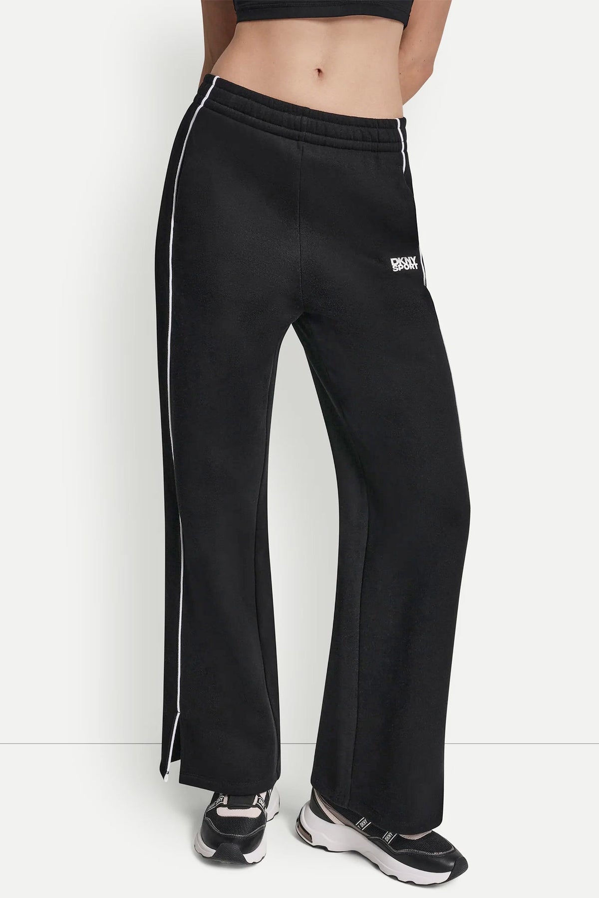 HIGH-RISE PIPED TRACK PANTS Sunkissed/White | DKNY
