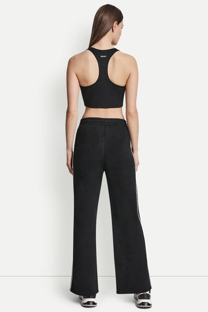 HIGH-RISE PIPED TRACK PANTS Sunkissed/White | DKNY