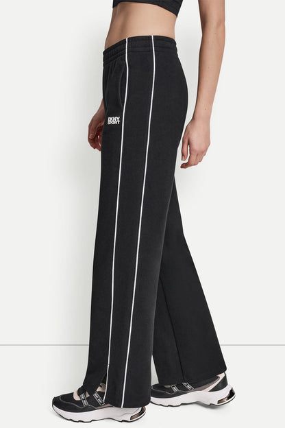 HIGH-RISE PIPED TRACK PANTS Sunkissed/White | DKNY