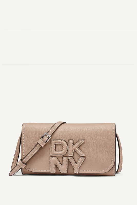 NICOLE FLAP CROSSBODY Black/Silver | DKNY