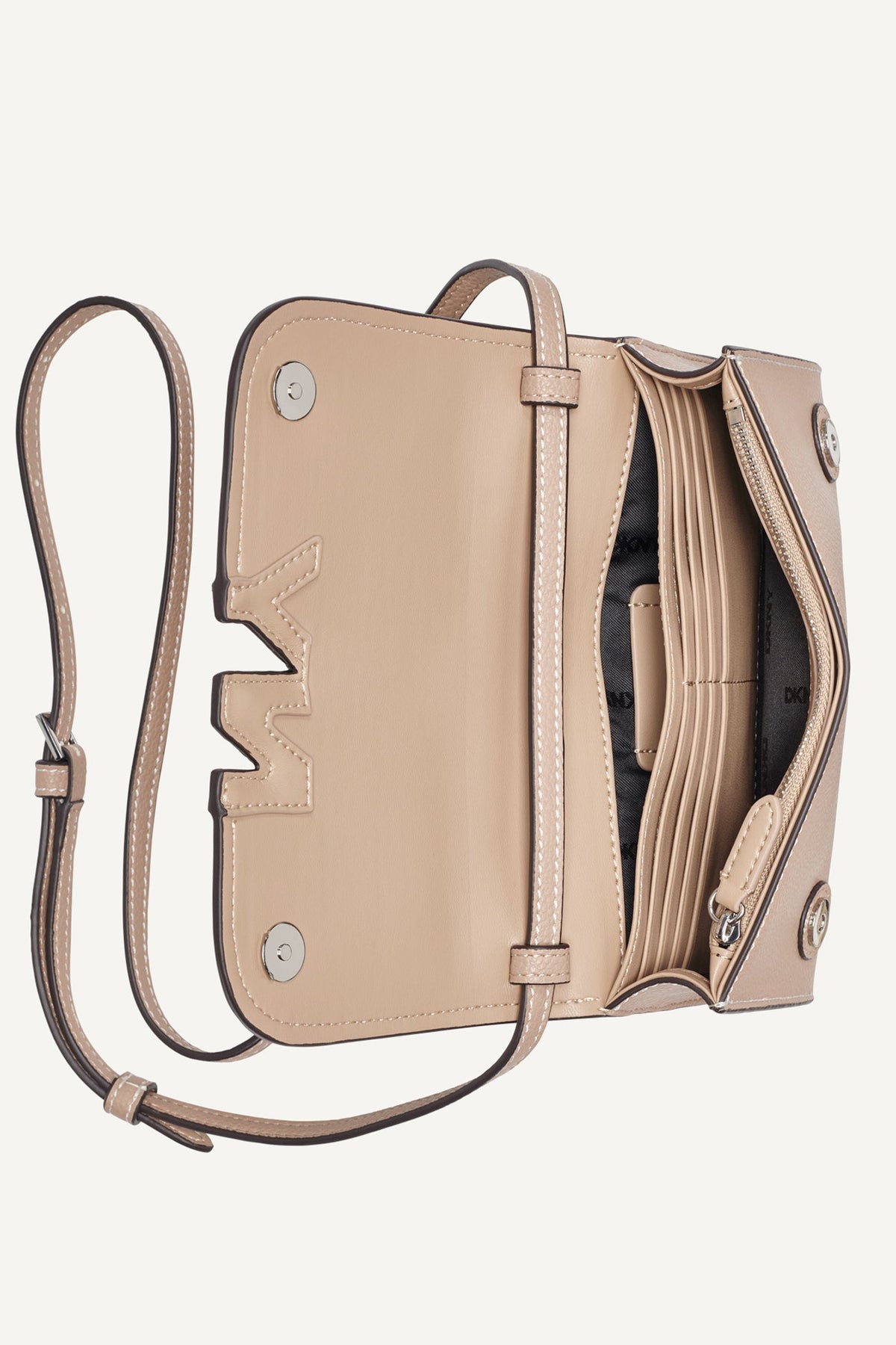 NICOLE FLAP CROSSBODY Black/Silver | DKNY