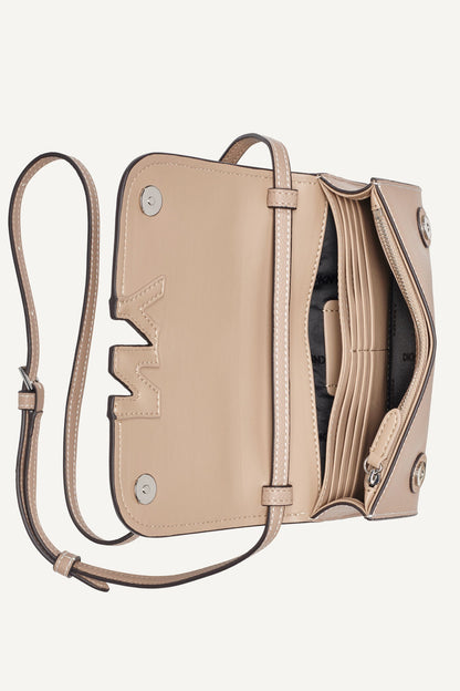 NICOLE FLAP CROSSBODY Black/Silver | DKNY