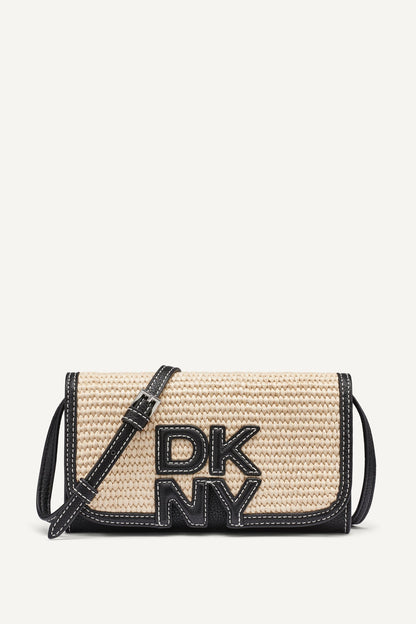 NICOLE FLAP CROSSBODY Natural/Black | DKNY