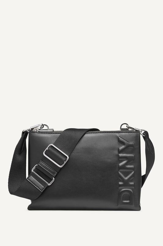 TINSLEY LOGO CROSSBODY Black/Silver | DKNY