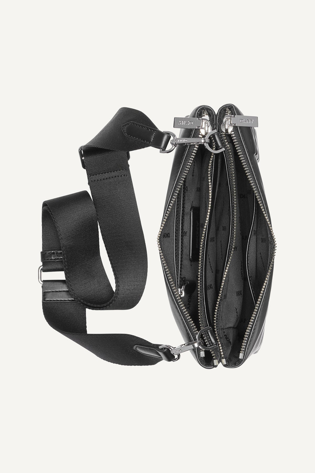 TINSLEY LOGO CROSSBODY Black/Silver | DKNY