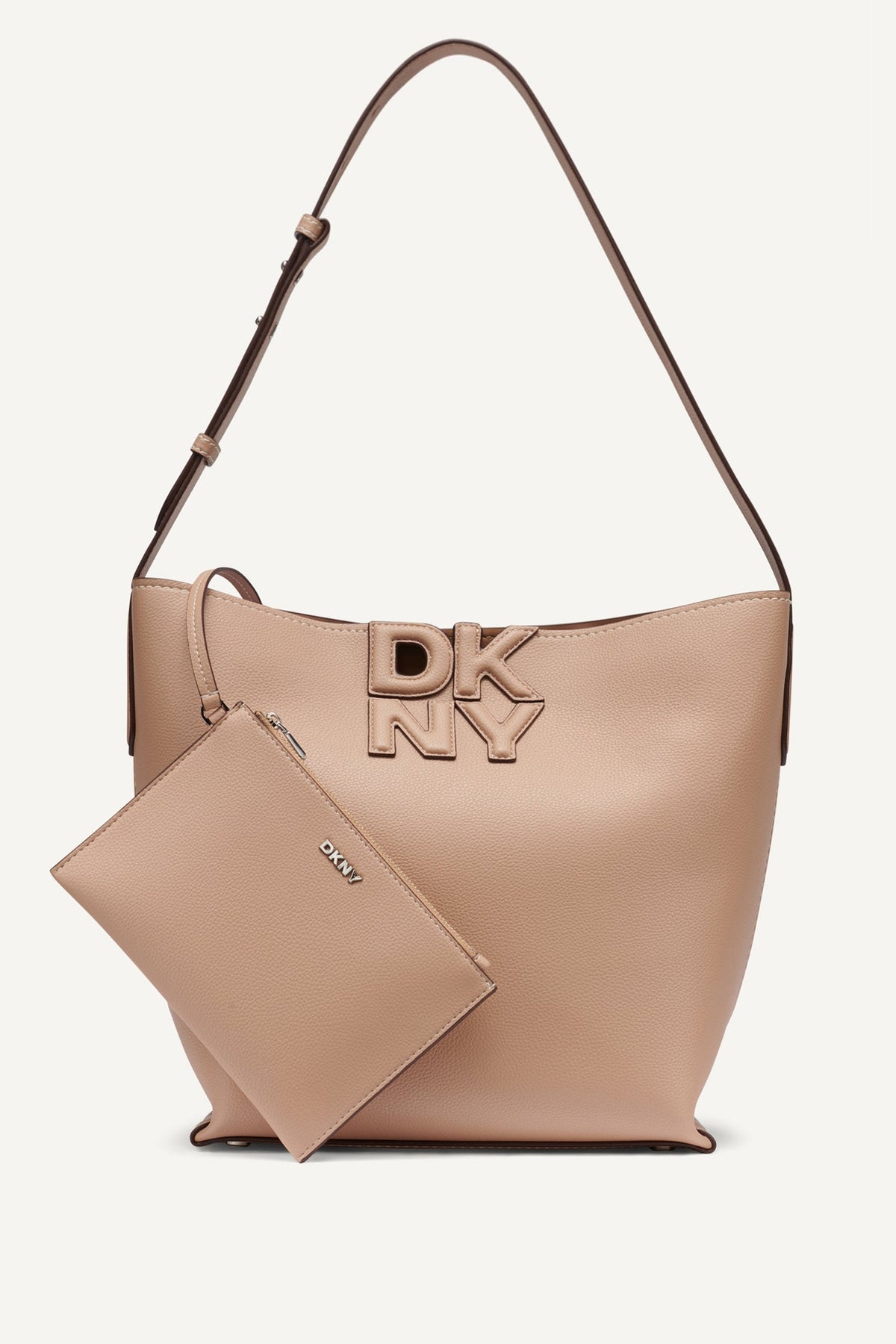 NICOLE LOGO BUCKET BAG Black/Silver | DKNY