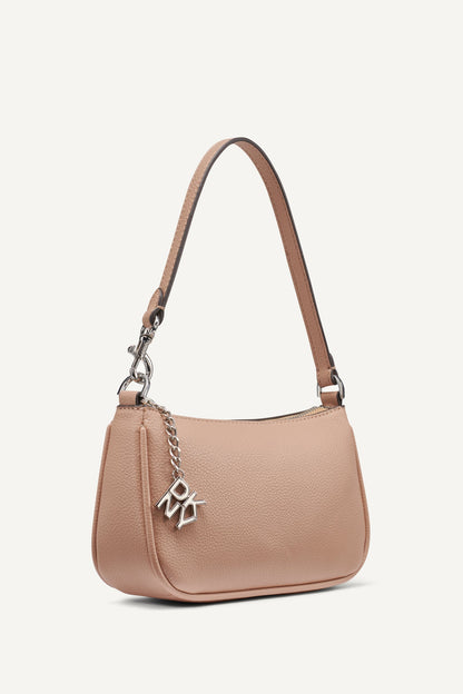 SARAH SHOULDER BAG Black/Silver | DKNY