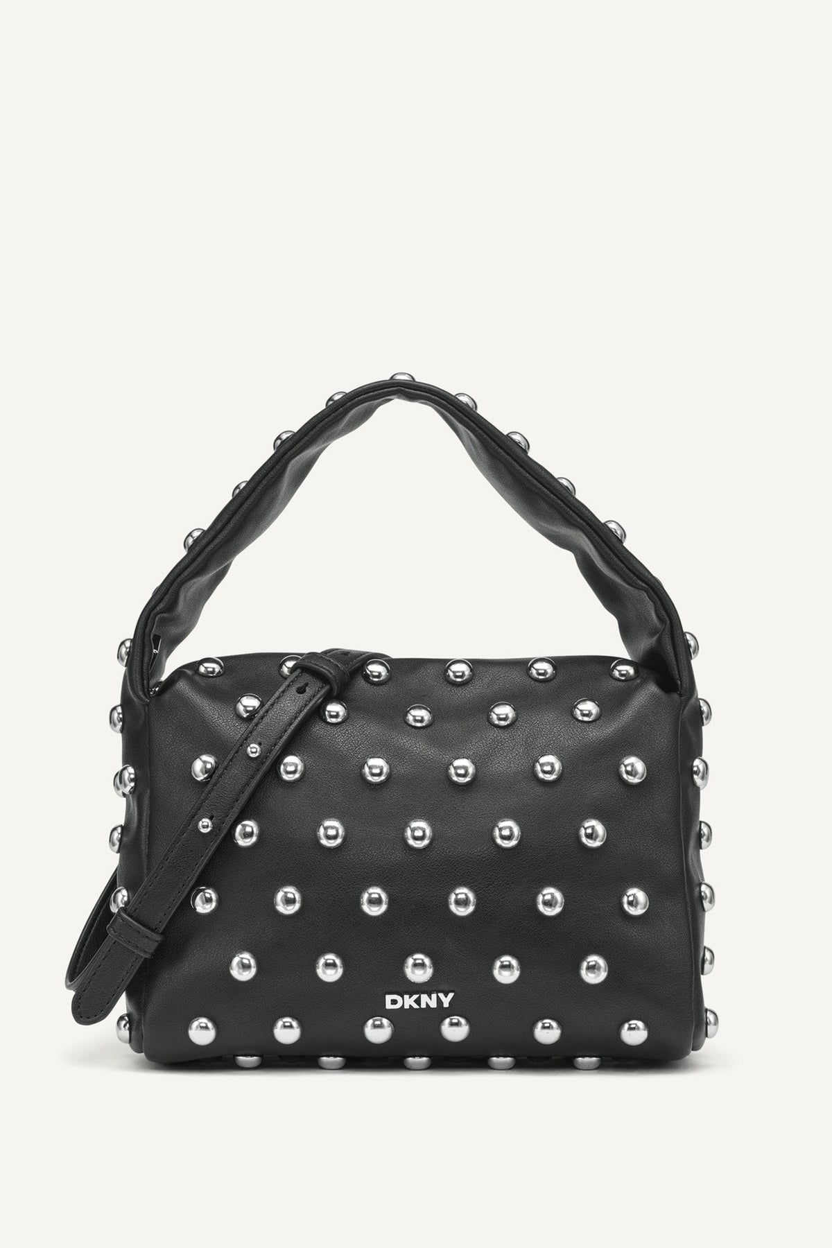 AGNES SHOULDER BAG BLACK/SILVER | DKNY