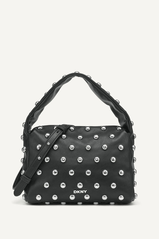 AGNES SHOULDER BAG BLACK/SILVER | DKNY