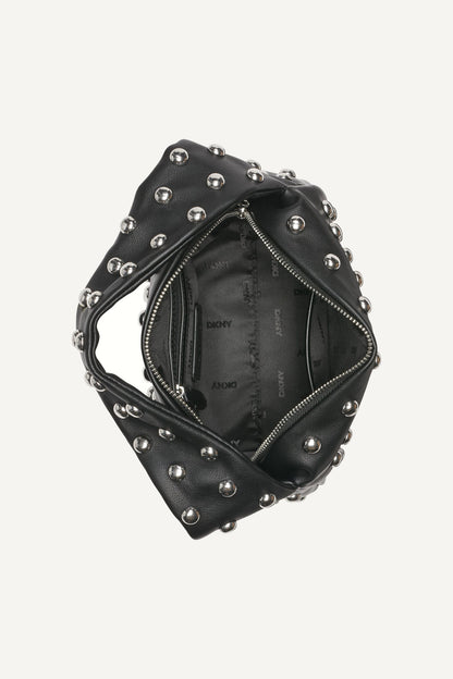 AGNES SHOULDER BAG BLACK/SILVER | DKNY