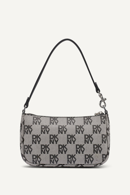 SARAH SHOULDER BAG Black Logo Black | DKNY