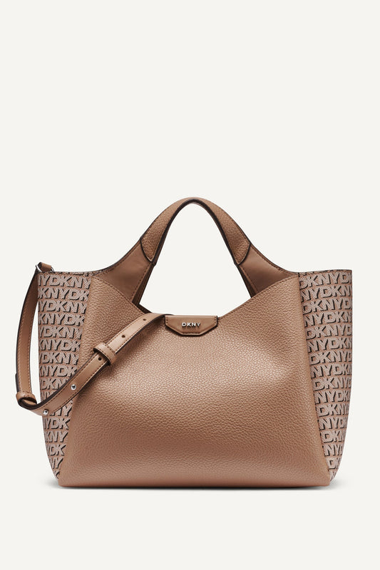 WILLA NEW YORK LOGO SATCHEL Cappuccino | DKNY