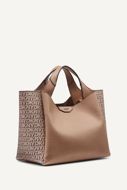 WILLA NEW YORK LOGO SATCHEL Cappuccino | DKNY