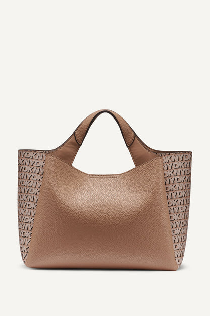WILLA NEW YORK LOGO SATCHEL Cappuccino | DKNY