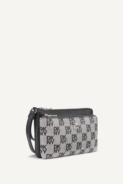 SARAH DUAL ZIP POUCH WRISTLET Chino/Cappuccino | DKNY