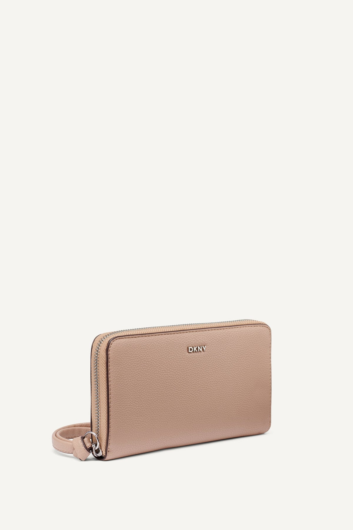 PAULA LARGE ZIP AROUND WALLET Black/Silver | DKNY