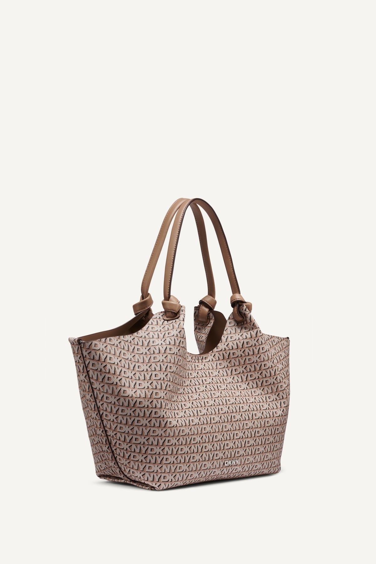 PAULA NEW YORK LOGO MEDIUM COMMUTER TOTE Cappuccino | DKNY