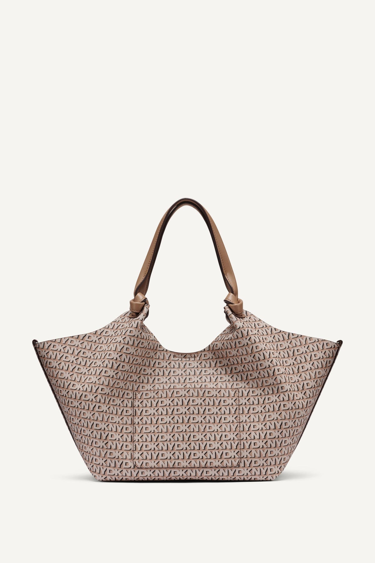 PAULA NEW YORK LOGO MEDIUM COMMUTER TOTE Cappuccino | DKNY