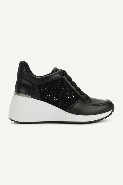 KALINDA WEDGE SNEAKER BLACK/BLACK | DKNY