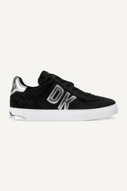 ABENI FAUX FUR LOW-TOP SNEAKER BLACK/SILVER | DKNY