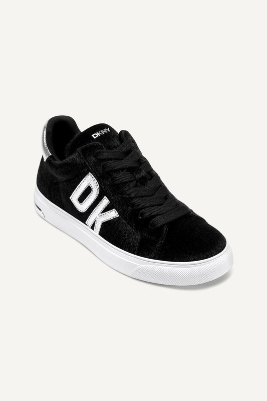 ABENI FAUX FUR LOW-TOP SNEAKER BLACK/SILVER | DKNY
