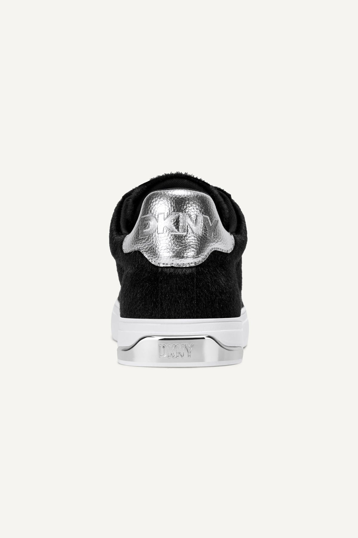 ABENI FAUX FUR LOW-TOP SNEAKER BLACK/SILVER | DKNY