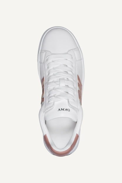 ABENI LACE UP SNEAKER 30MM WHITE/BLUSH | DKNY