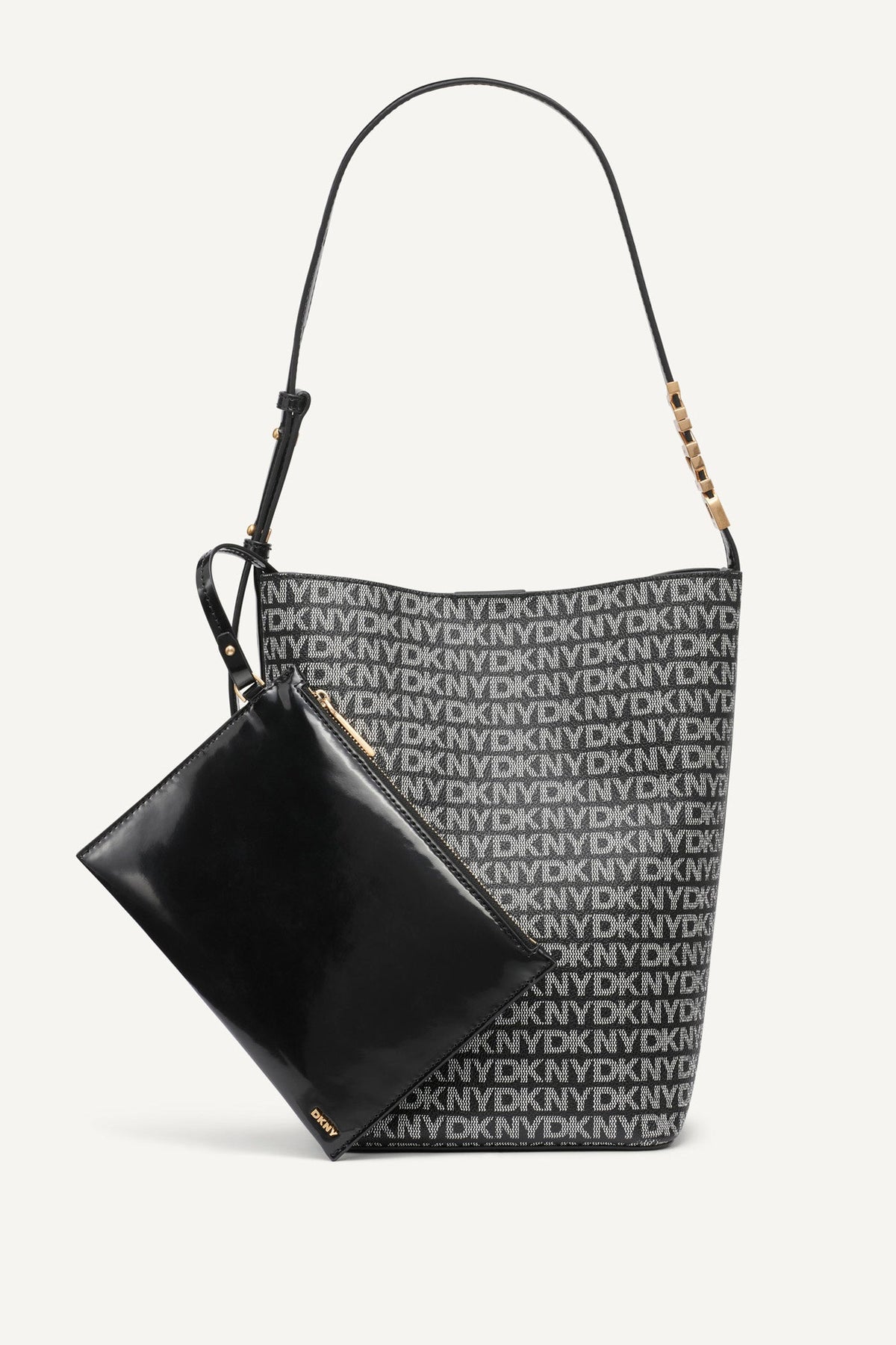 AVRIL LOGO BUCKET BAG Chino/Cappuccino | DKNY