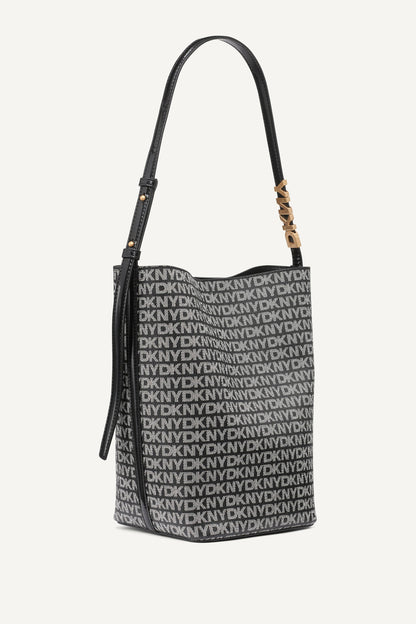 AVRIL LOGO BUCKET BAG Chino/Cappuccino | DKNY