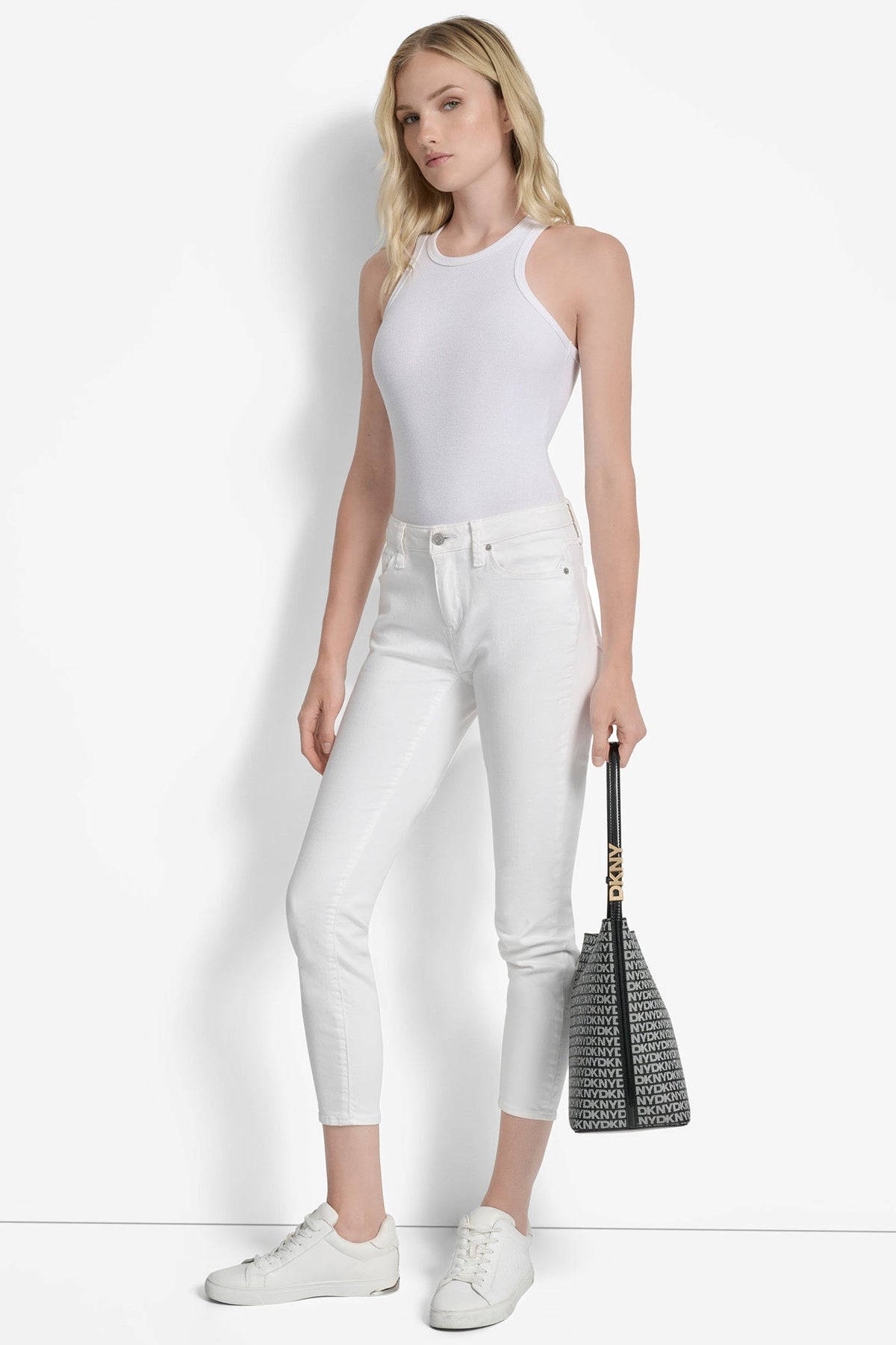 AVRIL LOGO BUCKET BAG Chino/Cappuccino | DKNY