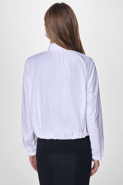 MESH LOGO TRIM HOODED JACKET White | DKNY