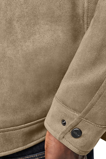 FAUX SUEDE TRUCKER JACKET Olive | DKNY
