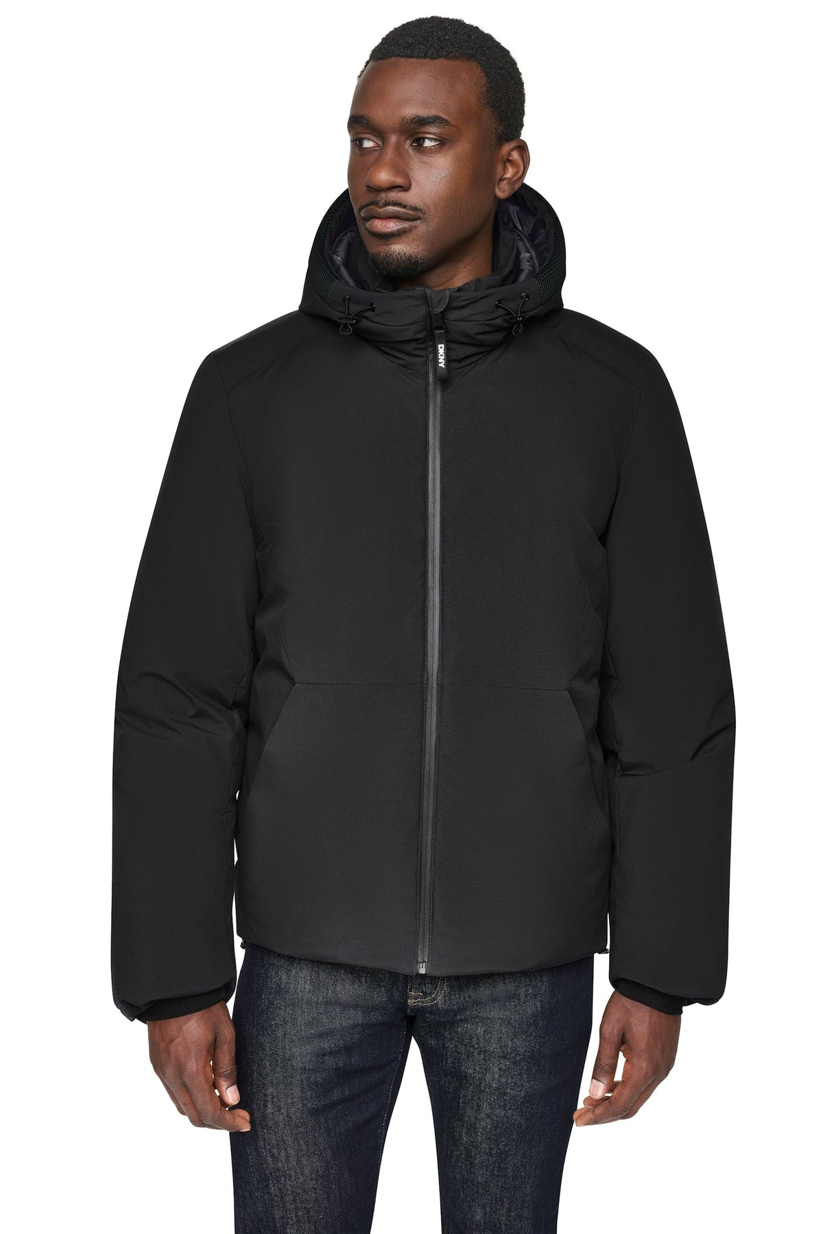 HOODED PUFFER JACKET Olive | DKNY
