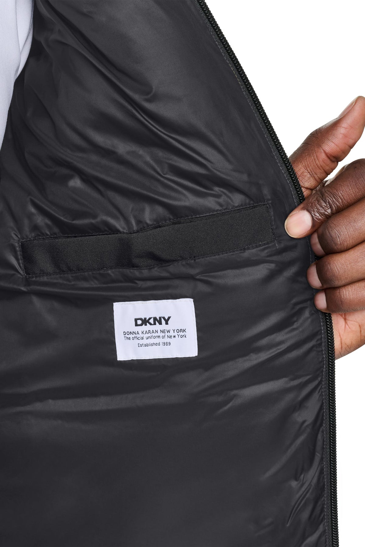 HOODED PUFFER JACKET Olive | DKNY