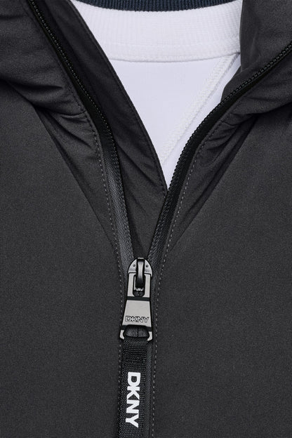 HOODED PUFFER JACKET Navy | DKNY