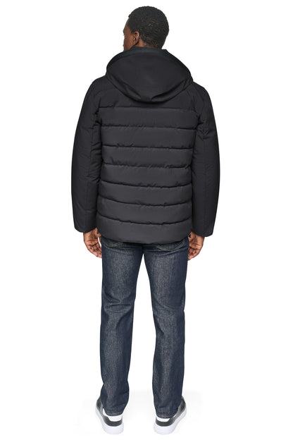 HOODED PUFFER JACKET Navy | DKNY