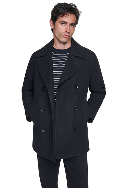 FAUX WOOL PEACOAT Black | DKNY