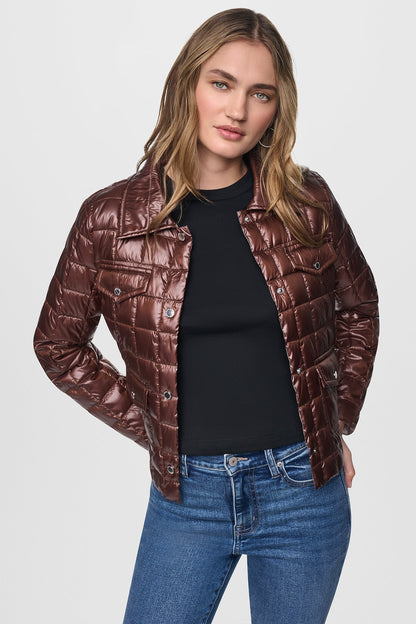 BOX QUILT PUFFER JACKET Metallic Crocodile | DKNY