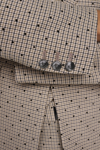 ONE BUTTON COLLAR BLAZER Travertine/Black | DKNY