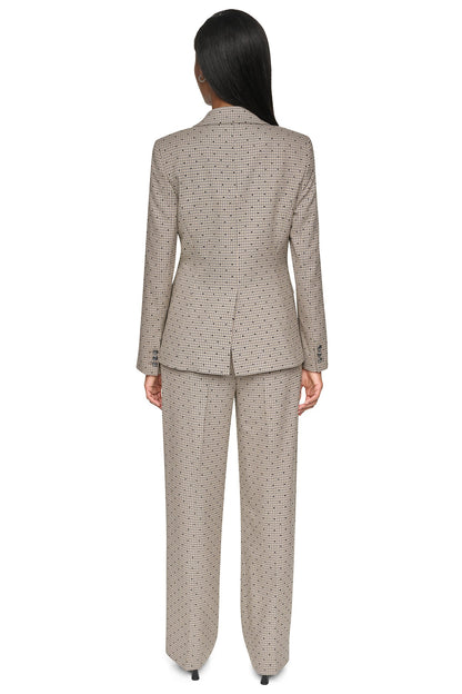 ONE BUTTON COLLAR BLAZER Travertine/Black | DKNY