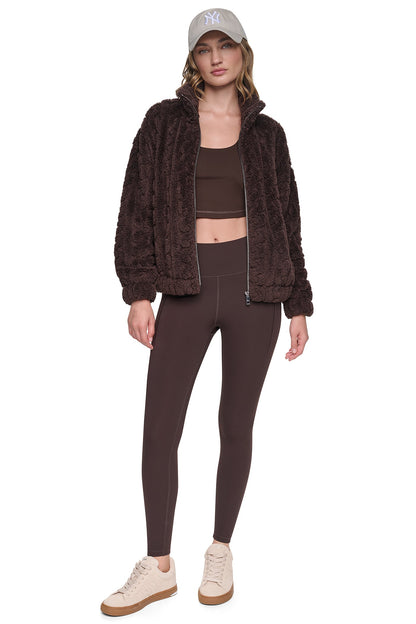CABLE SHERPA FULL ZIP JACKET Espresso | DKNY
