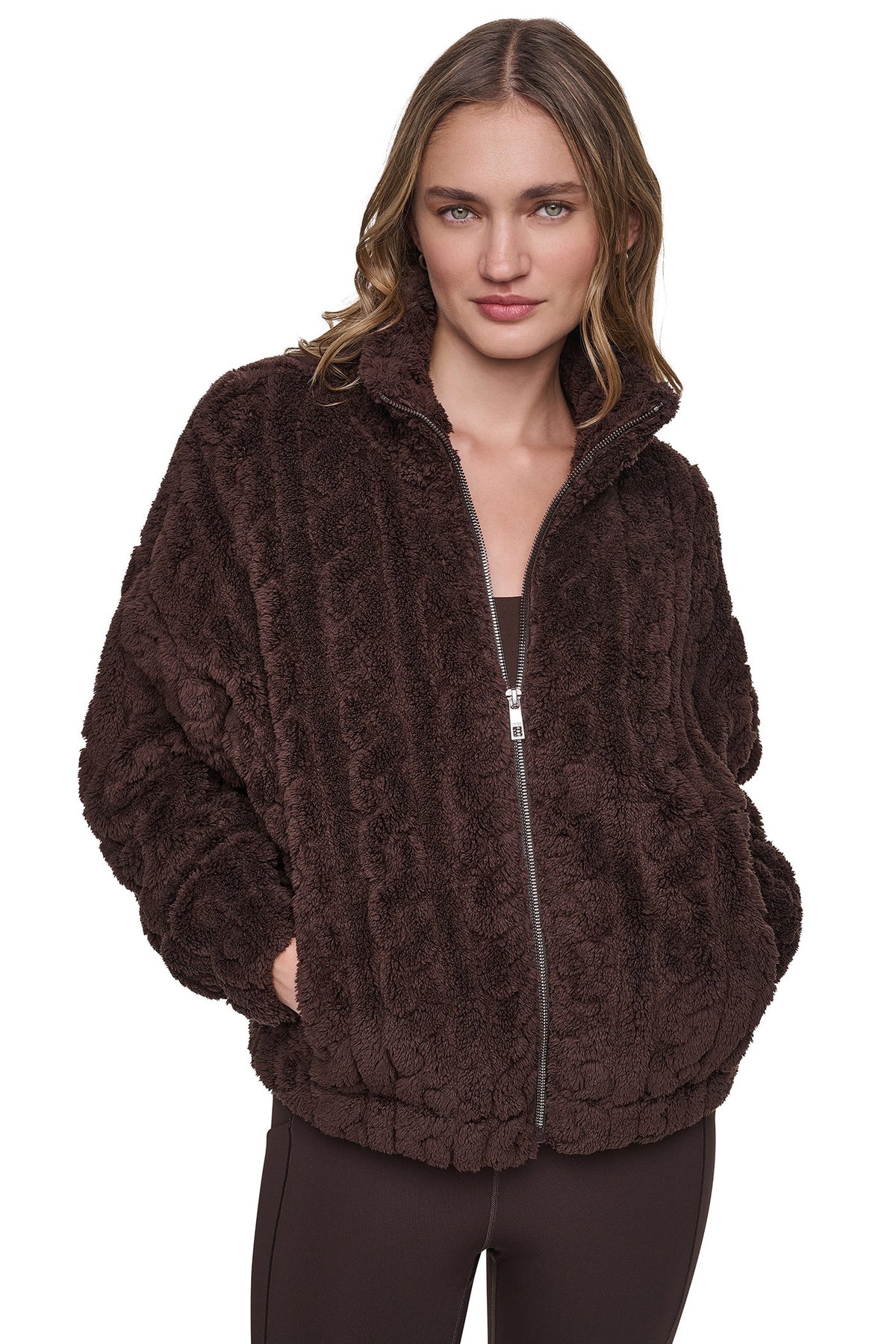 CABLE SHERPA FULL ZIP JACKET Espresso | DKNY