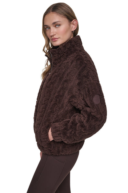 CABLE SHERPA FULL ZIP JACKET Espresso | DKNY