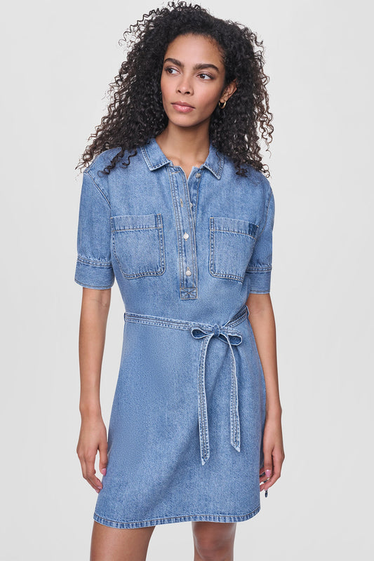 DENIM BUTTON-FRONT SHIRT DRESS Cooper | DKNY